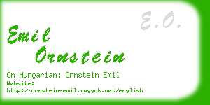emil ornstein business card